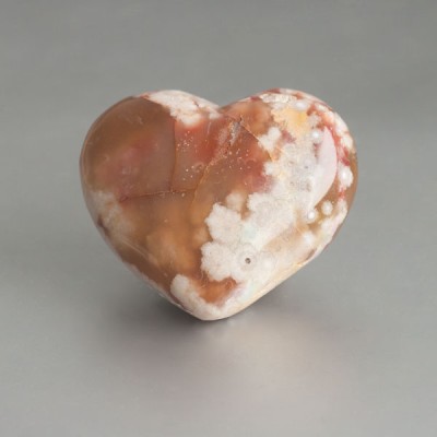 Bloem Agaat / Chalcedoon edelsteen hart (70 mm) 02