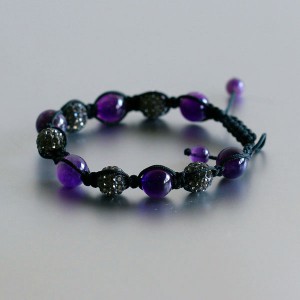 Amethyst Shamballa armband