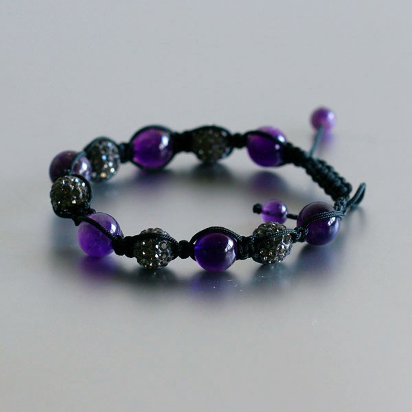 Amethyst Shamballa armband