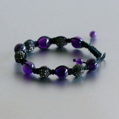 Amethyst Shamballa armband