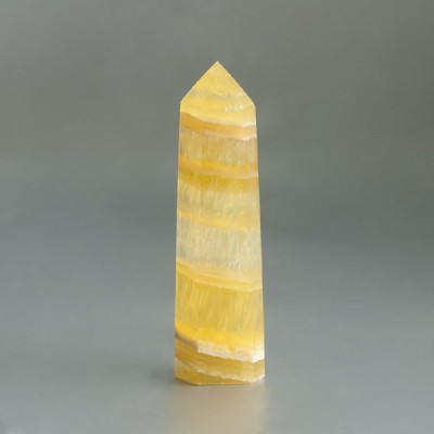 Gele fluoriet kristalpunt 03 | Blue Joy