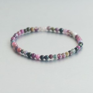 Toermalijn mix kogelarmband 4 mm