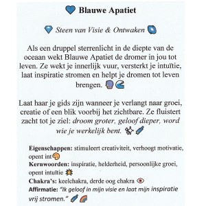 algemene beschrijving  kenmerken & inspiratie van blauwe Apatiet