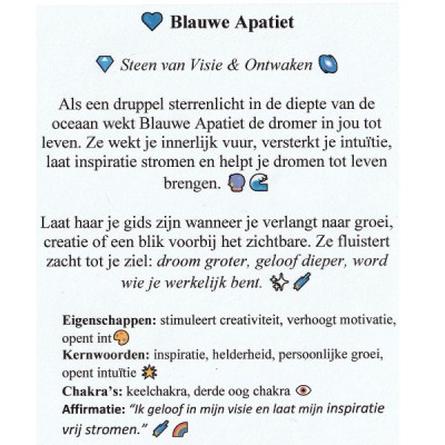 algemene beschrijving & inspiratie van blauwe Apatiet