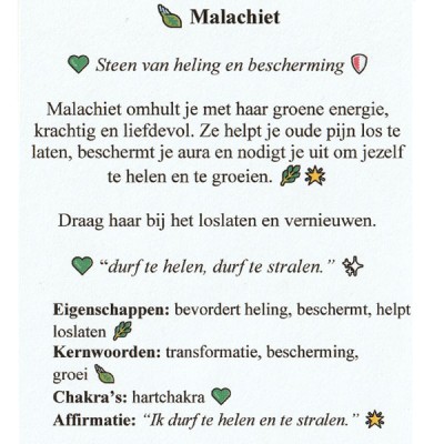 algemene beschrijving & inspiratie van Malachiet