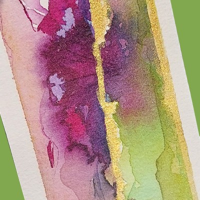 Art from the Heart boekenlegger - Noorderlicht (Peridoot & roze Toermalijn) detail