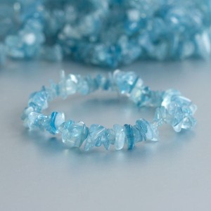 blauwe Aquamarijn splitarmband AA kwaliteit