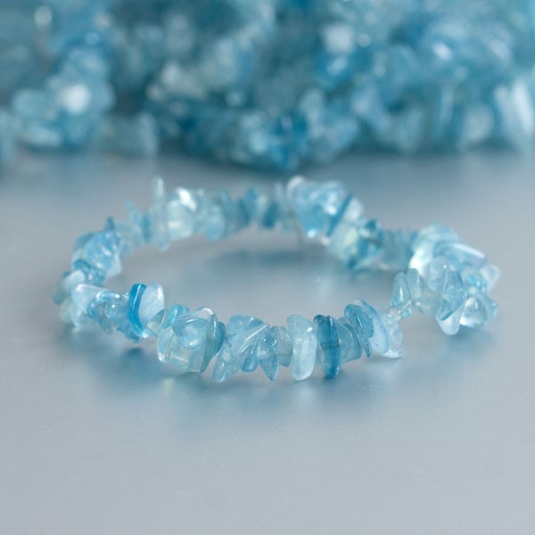 blauwe Aquamarijn splitarmband AA kwaliteit