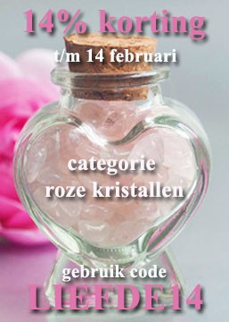 Valentijnsactie korting op roze kristallen